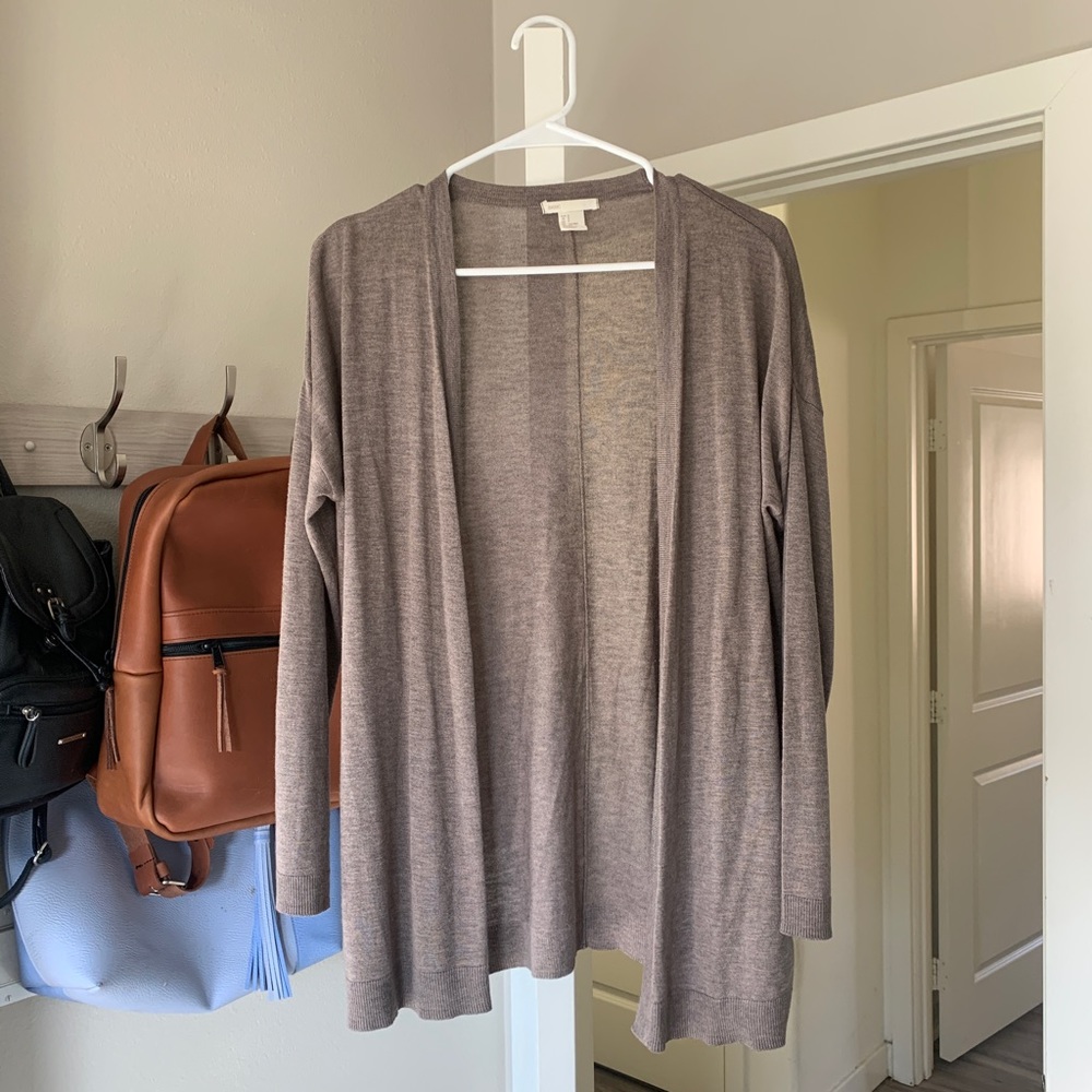 H&M Basic Cardigan in Light Brown Size Small